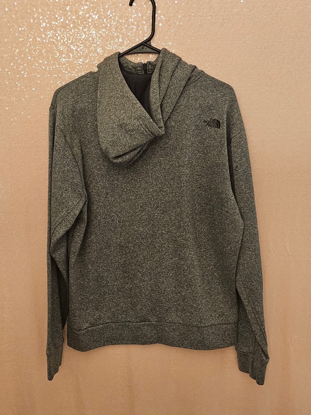 The North Face Gray Heather Zip-Up Hoodie with Black Logo - Picture 3 of 3